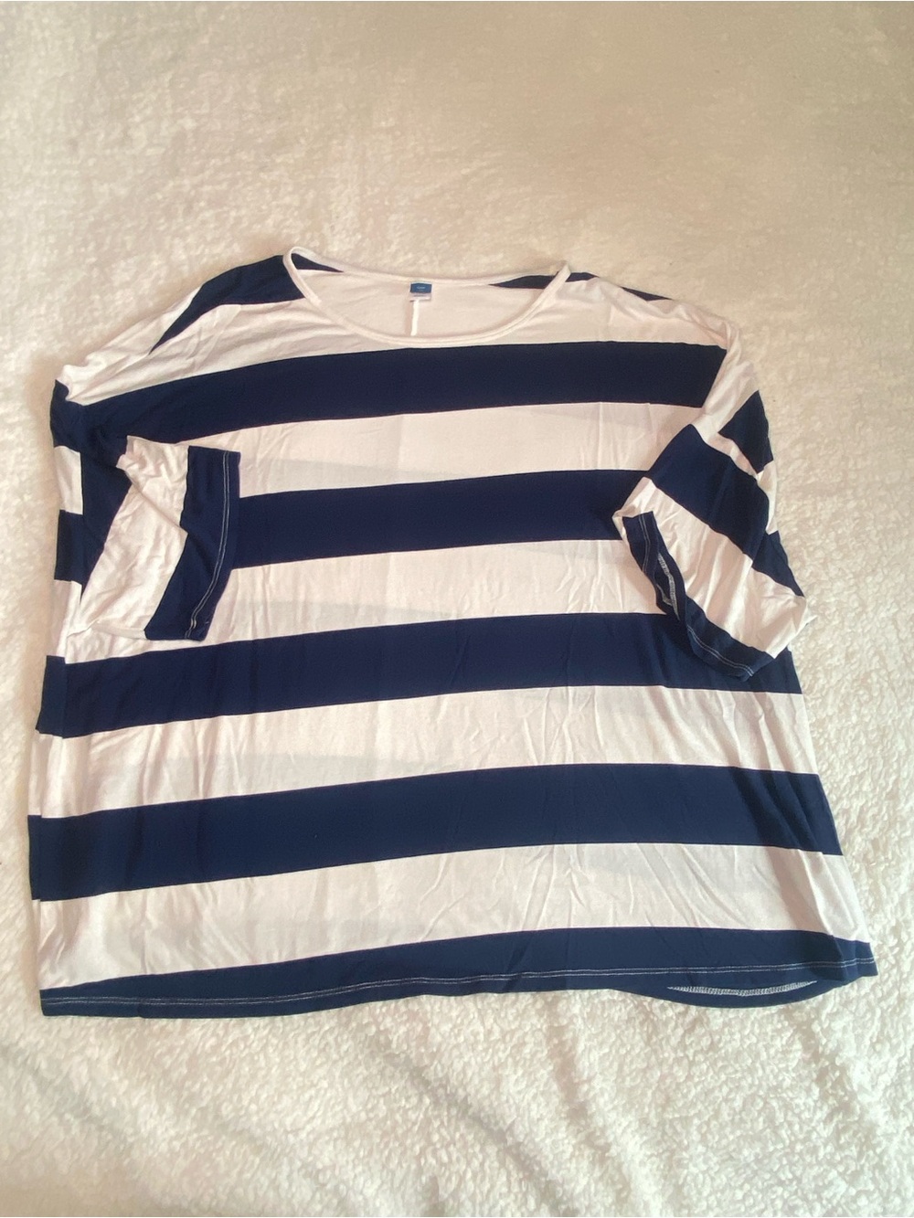 Old Navy Navy & White Striped Short Sleeve Tee
